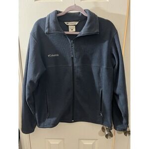 Columbia Fleece Jacket Mens Small Blue Full Zip Pockets  Outdoor